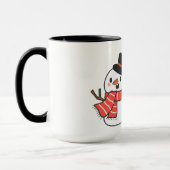 Mug Pig With Snowman In Winter For Christmas (Gauche)