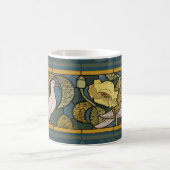 Mug Pigeon Blue Yellow Fish Art Nouveau (Centre)