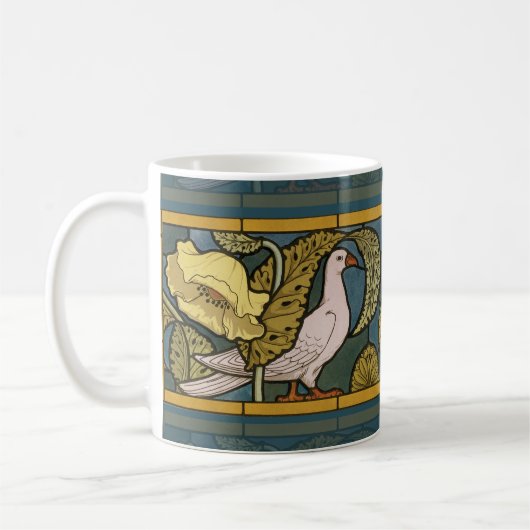 Mug Pigeon Blue Yellow Fish Art Nouveau (Gauche)