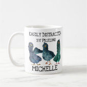 Mug Pigeon Distrait Par Oiseau Amoureux (Gauche)