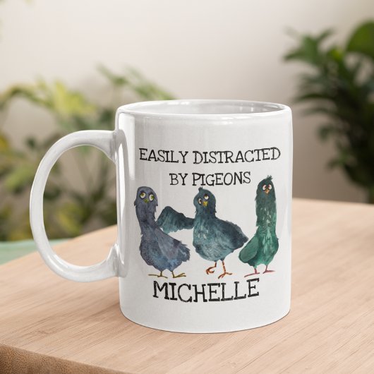 Mug Pigeon Distrait Par Oiseau Amoureux