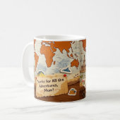 Mug Piges et points de repère de la carte mondiale (Devant gauche)