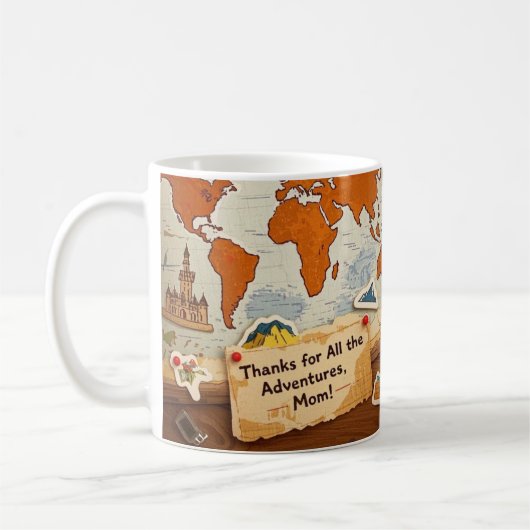 Mug Piges et points de repère de la carte mondiale (Gauche)