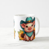 Mug Piglet portant un Casquette de cowboy avec des tou (Devant droit)