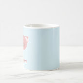 Mug Piglet rose monogramme en bleu (Centre)