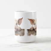 MUG PIGLETTE ADORABLE SURPLOMBANT LA BARRIÈRE (Centre)