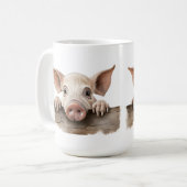 MUG PIGLETTE ADORABLE SURPLOMBANT LA BARRIÈRE (Devant gauche)