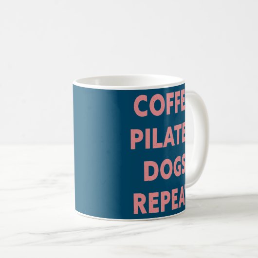 Mug Pilates de café femmes Chiens Répéter  (Devant droit)