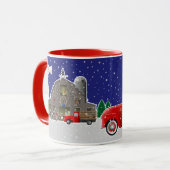 Mug Pile d'animaux de ferme dans Petit Camion Rouge (Devant gauche)