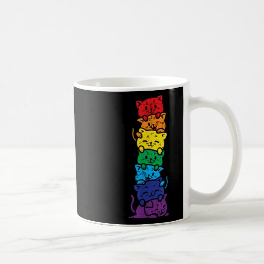 Mug Pile de chat arc-en-ciel Gay pride mou Lgbt Animal (Droite)
