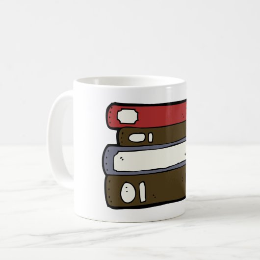 Mug Pile de livres Bibliothèque Lecture (Devant gauche)