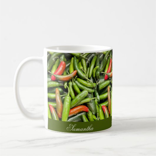Mug Pile De Poivrons Épicés Vertes (Gauche)