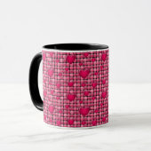 Mug Pile rose avec des coeurs (Devant gauche)