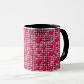 Mug Pile rose avec des coeurs (Devant droit)