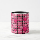 Mug Pile rose avec des coeurs (Centre)