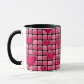 Mug Pile rose avec des coeurs (Gauche)