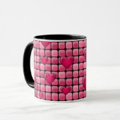 Mug Pile rose avec des coeurs (Devant gauche)