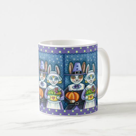 MUG PILGRIM RABBITS, GRÂCE À LA RÉCOLTE DE HARE, MORT (Devant droit)