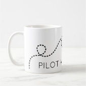 Mug PILOT WIFE CLUB Avion volant moderne noir blanc (Gauche)