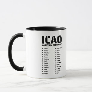 Mug Pilote alphabétique de l'aviation de l'OACI
