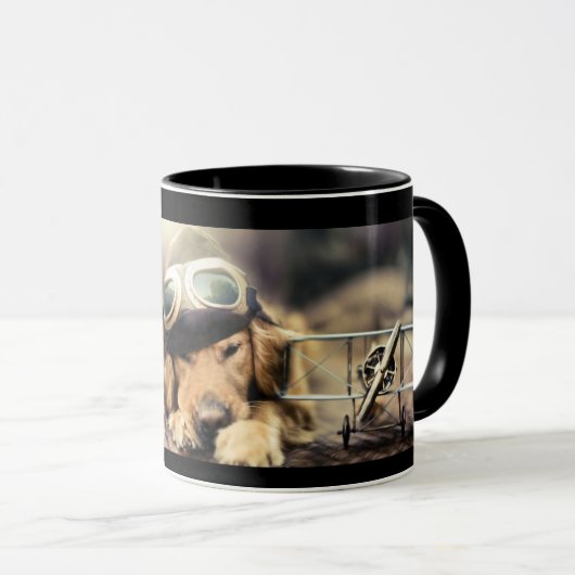 Mug Pilote d'avion de golden retriever (Devant droit)