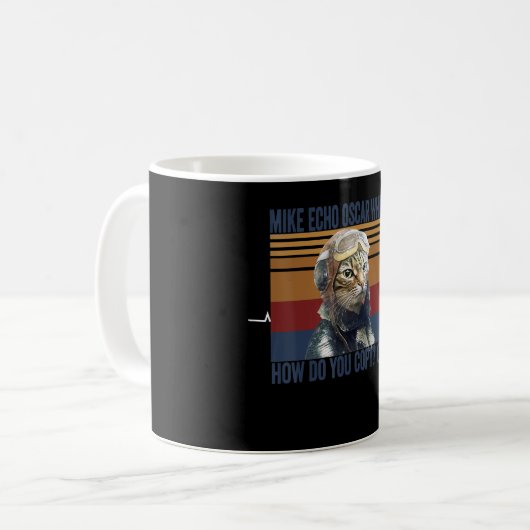 Mug Pilote de chat Mike Echo Oscar Whisky Costume cade (Devant gauche)