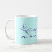 Mug Pilote de ciel d'avion bleu (Gauche)
