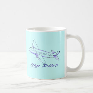 Mug Pilote de ciel d'avion bleu