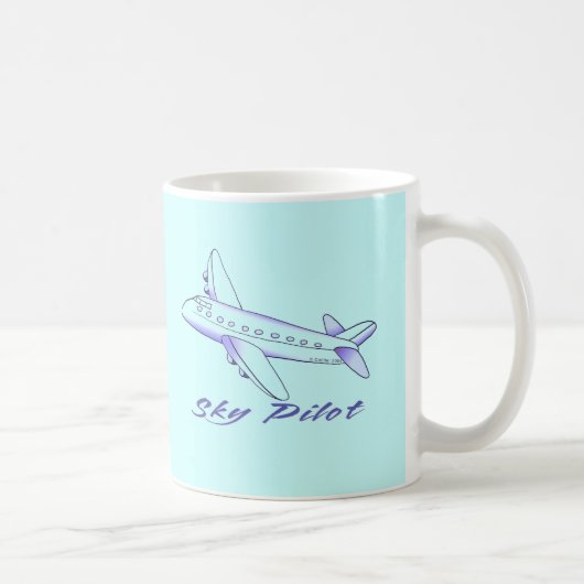 Mug Pilote de ciel d'avion bleu (Droite)