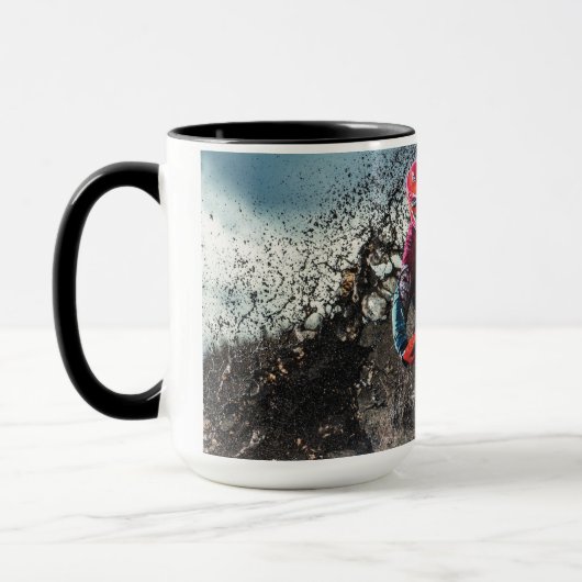 Mug Pilote de vélo droit jetez l'oreiller (Gauche)