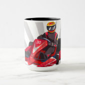 Mug Pilote de voiture de course rouge (Centre)