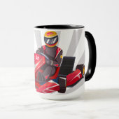 Mug Pilote de voiture de course rouge (Devant droit)