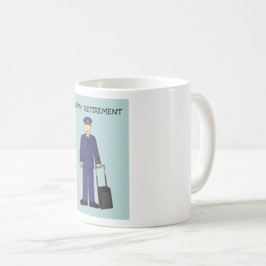 Mug Pilote heureux de retraite (Devant droit)