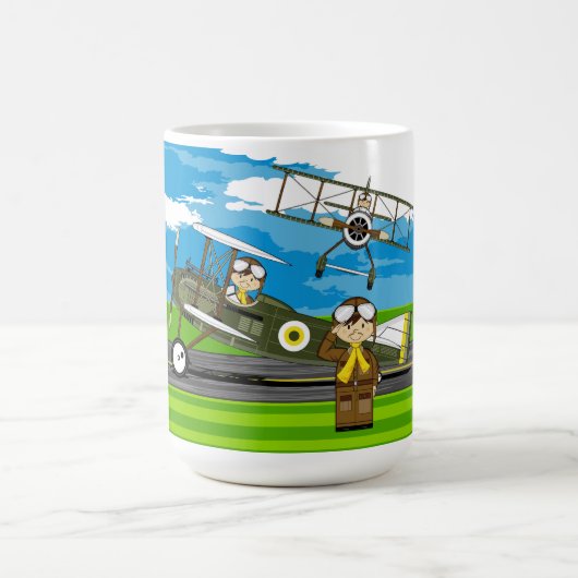 Mug Pilotes et biplans mignons d'armée de l'air (Centre)