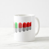 Mug Pilule verte unique parmi les capsules rouges (Devant droit)