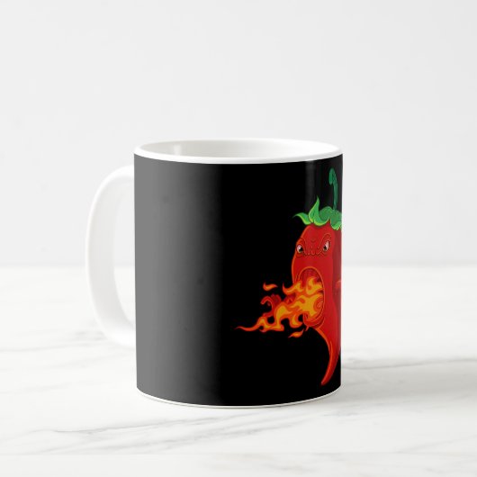 Mug piment chaud rouge avec flamme (Devant gauche)
