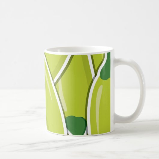 Mug Piments de piment vert funky (Droite)