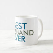 Mug Pin bleu turquoise Vert meilleur mari jamais (Devant droit)