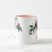 Mug Pin Floral Rose Blanc Bourgogne Monogramme (Centre)