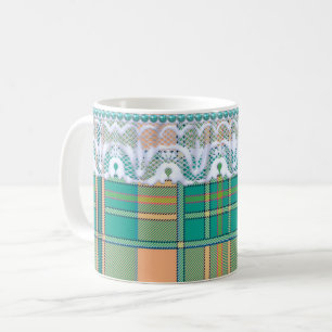 Mug Pince verte en dentelle plate mignon