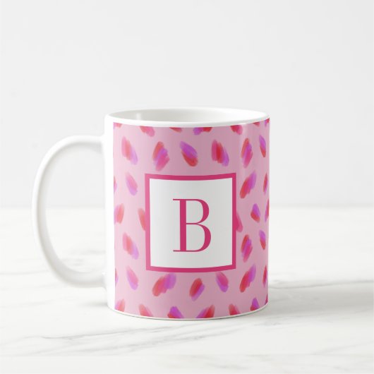 Mug Pinceau de peinture Abstrait Pink rouge violet ros (Gauche)