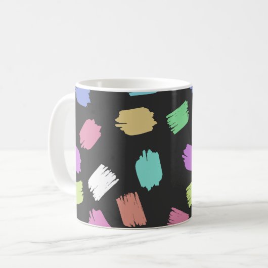 Mug Pinceau de peinture contours, pinceaux colorés (Devant gauche)