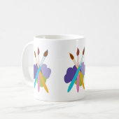 Mug Pinceaux d'artistes sur Blobs of Purple and Green (Devant gauche)