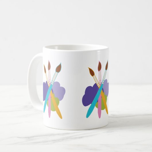 Mug Pinceaux d'artistes sur Blobs of Purple and Green (Devant gauche)