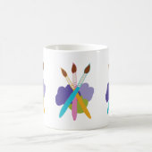Mug Pinceaux d'artistes sur Blobs of Purple and Green (Centre)