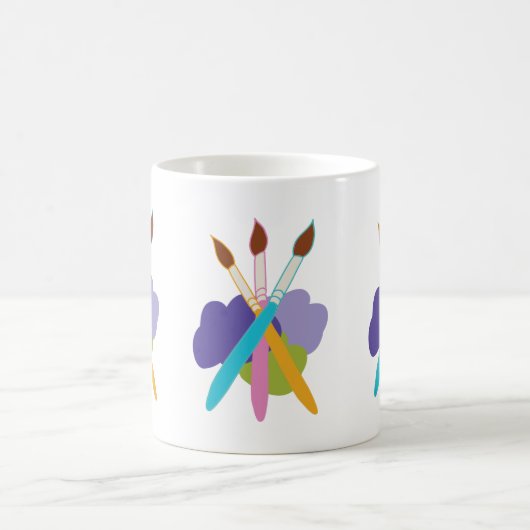 Mug Pinceaux d'artistes sur Blobs of Purple and Green (Centre)