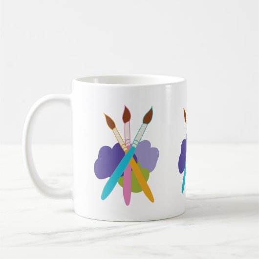 Mug Pinceaux d'artistes sur Blobs of Purple and Green (Gauche)