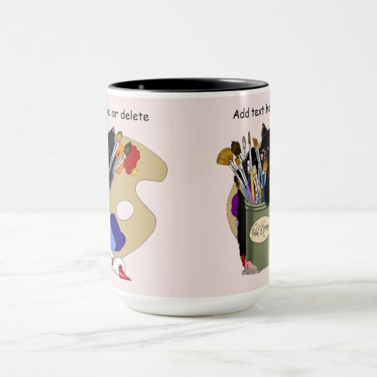 Mug Pinceaux palette Noir Kitten Artiste (Centre)