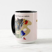 Mug Pinceaux palette Noir Kitten Artiste (Devant gauche)