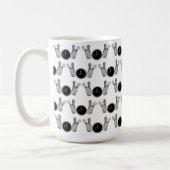 Mug Pinces et boules de quilles noir, blanc (Gauche)